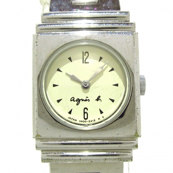 agnes b(アニエスベー) 腕時計 - V400-1100 レディース アイボリー_画像1