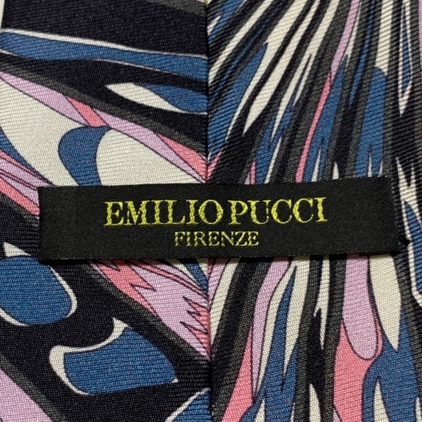  Emilio Pucci EMILIO PUCCI - слоновая кость × голубой × мульти- мужской галстук 