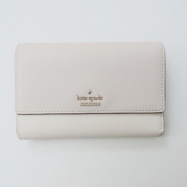ケイトスペード Kate spade 3つ折り財布 PWRU5261 - レザー アイボリー×グレーベージュ 財布の画像1