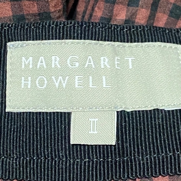 マーガレットハウエル MargaretHowell スカート サイズ2 M - ダークブラウン×黒 レディース ひざ丈/チェック柄 ボトムス_画像3