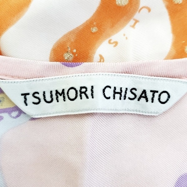  Tsumori Chisato TSUMORI CHISATO size 2 M - pink × purple × multi lady's short sleeves / long / cat One-piece 