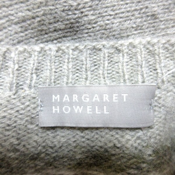 マーガレットハウエル MargaretHowell 長袖セーター サイズ2 M - グレー×白×マルチ レディース クルーネック トップス_画像3