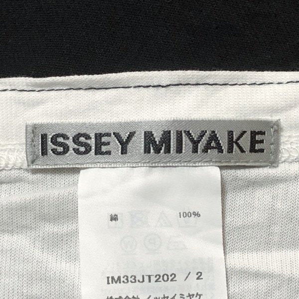 イッセイミヤケ ISSEYMIYAKE サイズ2 M - 白×黒 レディース クルーネック/変形袖/ミニ/変形デザイン ワンピース_画像3