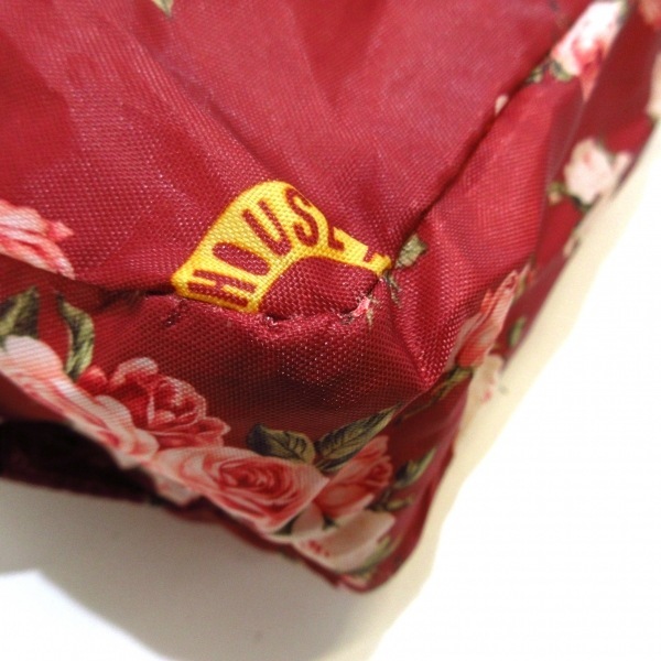  Pink House PINK HOUSE rucksack - nylon red × light pink × multi floral print / folding beautiful goods bag 