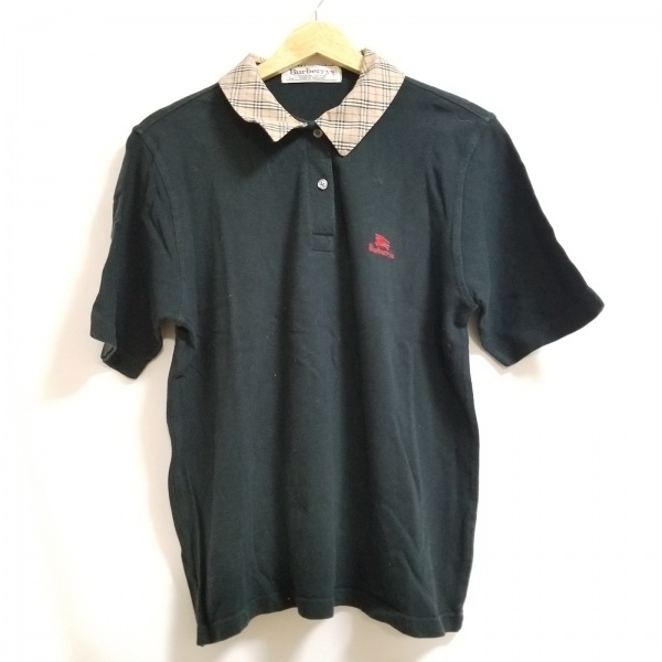 バーバリーズ Burberry's 半袖ポロシャツ サイズM - 黒×ベージュ×マルチ レディース チェック柄 トップス_画像1