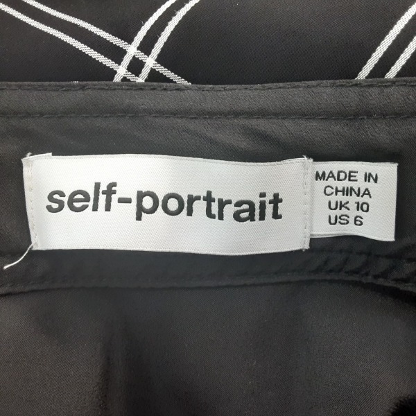 セルフポートレイト self-portrait ロングスカート サイズUS6 M - 黒×白×ライトグレー レディース チェック柄/変形デザイン 美品_画像3