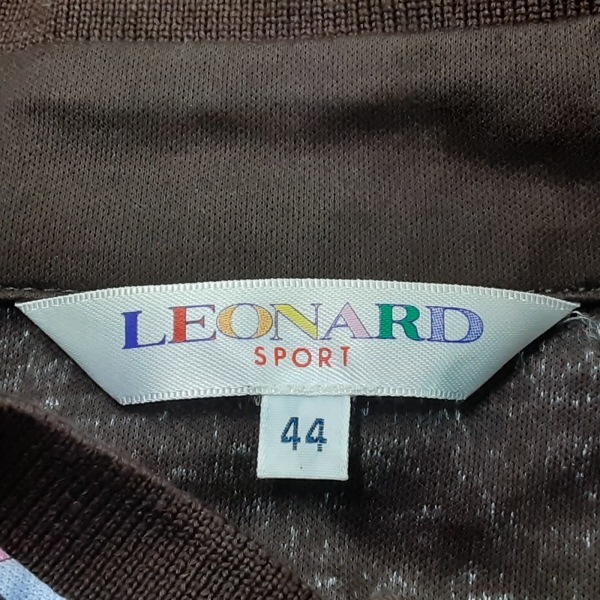 レオナールスポーツ LEONARD SPORT 長袖カットソー サイズ44 L - ダークブラウン×マルチ レディース ハイネック トップス_画像3