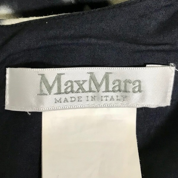 マックスマーラ Max Mara サイズ44 L - 黒×アイボリー レディース Vネック/ノースリーブ/ロング ワンピースの画像3