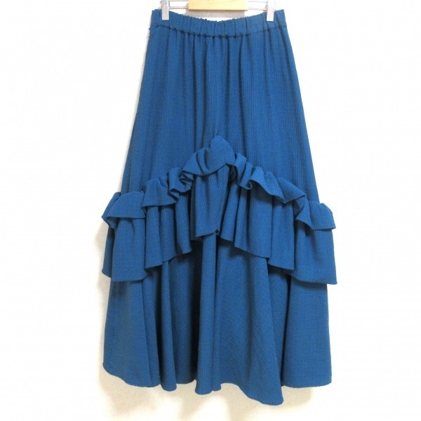 アメリ AMERI ロングスカート サイズM ブルー レディース フリル 美品 ボトムスの画像2