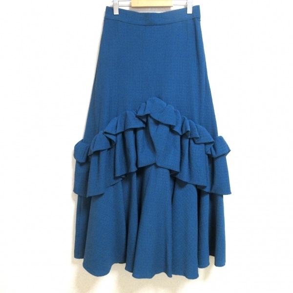 アメリ AMERI ロングスカート サイズM ブルー レディース フリル 美品 ボトムスの画像1