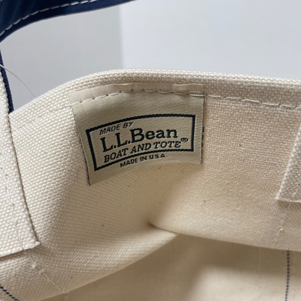 エルエルビーン L.L.Bean トートバッグ - キャンバス アイボリー×ネイビー A バッグ_画像8