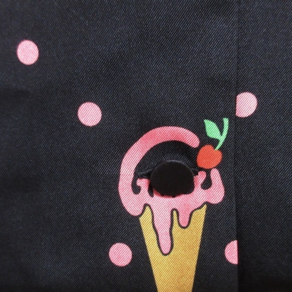 グッチ GUCCI 七分袖シャツブラウス サイズ36 S - 黒×ピンク×ブラウン レディース シルク/ドット柄/アイスクリーム/チェリー トップス_画像6