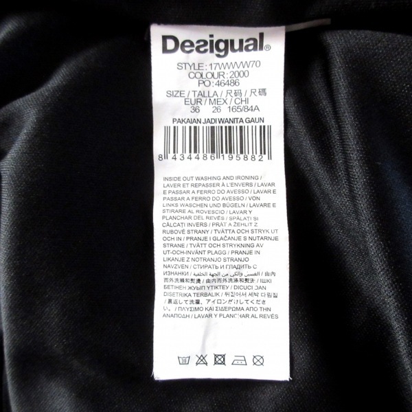 デシグアル Desigual サイズ36 M - 黒×マルチ レディース 長袖/ひざ丈/フラワー(花) ワンピース_画像5