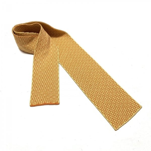  Hermes HERMES - orange × желтый мужской вязаный /H рисунок галстук 