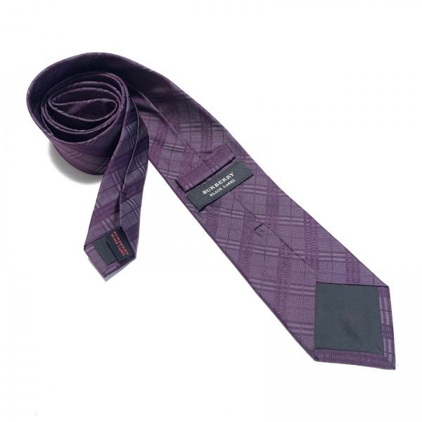  Burberry Black Label Burberry Black Label - серый × лиловый × светло-серый мужской в клетку галстук 