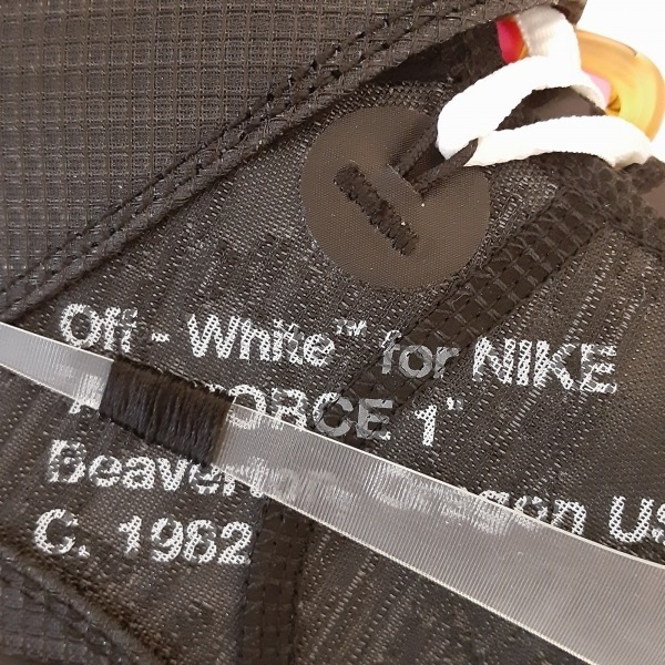 オフホワイト Off-White スニーカー cm 26.5 DO6290-001 ナイキ エアフォース1 MID SP 化学繊維 黒×マルチ メンズ NIKEコラボ 新品同様 靴の画像5