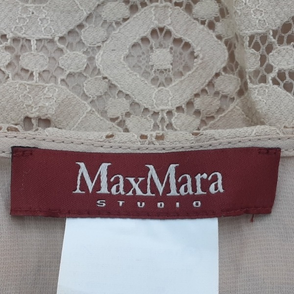 マックスマーラスタジオ Max Mara STUDIO サイズJ40 - ベージュ レディース クルーネック/ノースリーブ/ひざ丈/レース 美品 ワンピースの画像3