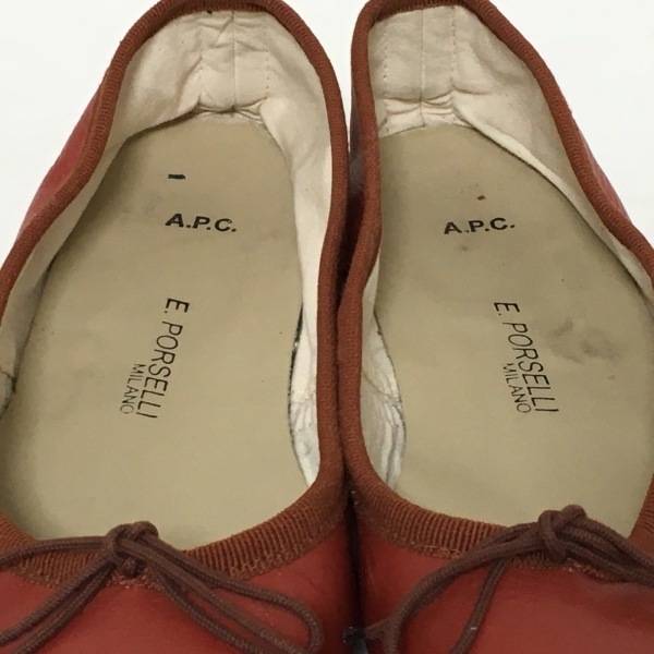 アーペーセー A.P.C. フラットシューズ - レザー レッド レディース 靴_画像7