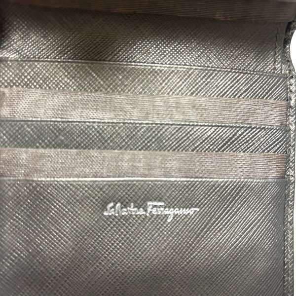 サルバトーレフェラガモ SalvatoreFerragamo Wホック財布 JL224639 ガンチーニ レザー グレー 財布_画像5