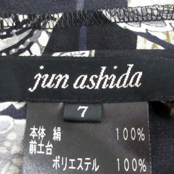 ジュンアシダ JUN ASHIDA 長袖カットソー サイズ7 S - 黒×グレー×マルチ レディース 肩パッド 美品 トップスの画像3