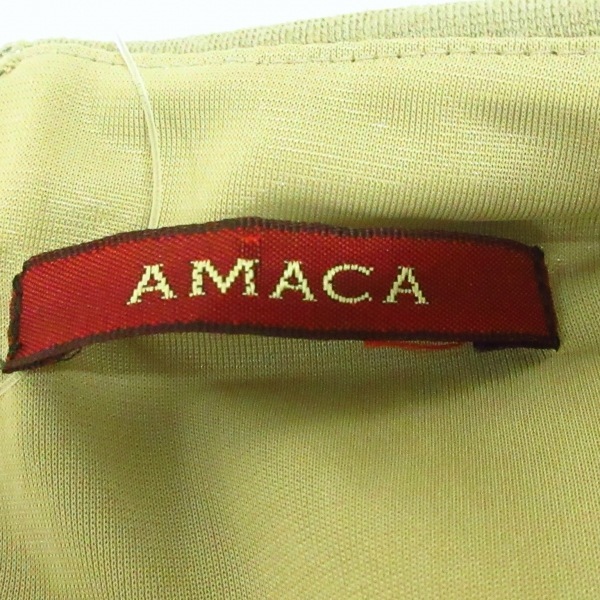 アマカ AMACA サイズ38 M - グレーベージュ レディース クルーネック/長袖/ロング/ラグランスリーブ/ステッチ ワンピース_画像3