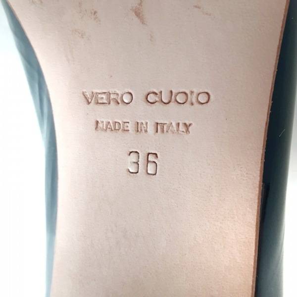ファビオルスコーニ FABIO RUSCONI パンプス 36 - エナメル（レザー） ダークネイビー レディース リボン 靴_画像6