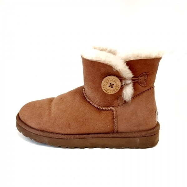 アグ UGG ショートブーツ JAPAN 240 3352 ミニベイリーボタン ムートン ブラウン レディース 靴_画像1