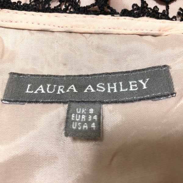 ローラアシュレイ LAURAASHLEY サイズUSA4 S - ライトピンク×黒×マルチ レディース 七分袖/ロング/ツイード/レース/フラワー(花)_画像3