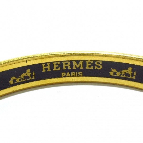 エルメス HERMES バングル エマイユ PM 金属素材 黒×ゴールド×マルチ アクセサリー（腕）_画像4