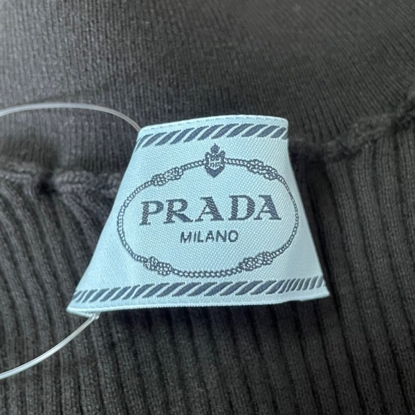 プラダ PRADA 長袖セーター サイズ38 S 黒 レディース ハイネック/コットン 美品 トップス_画像3