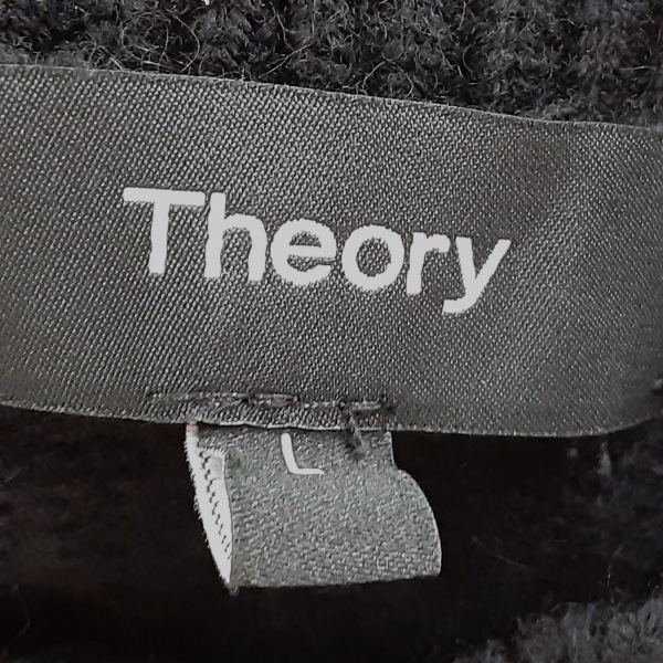 セオリー theory 長袖セーター サイズL - 黒 レディース ハイネック/カシミア混/スリット 美品 トップス_画像3