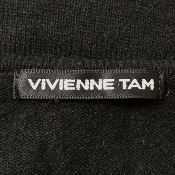ヴィヴィアンタム VIVIENNE TAM 半袖セーター サイズ0 XS - 黒×レッド×マルチ レディース Vネック/フラワー(花)/刺繍 トップス_画像3