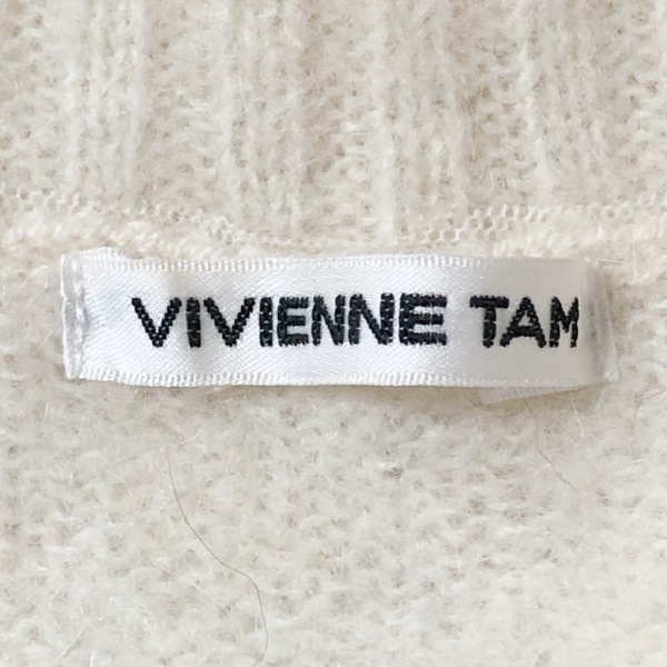 ヴィヴィアンタム VIVIENNE TAM 半袖セーター サイズ0 XS - アイボリー×ピンク×マルチ レディース ハイネック/フラワー(花)/メッシュ_画像3