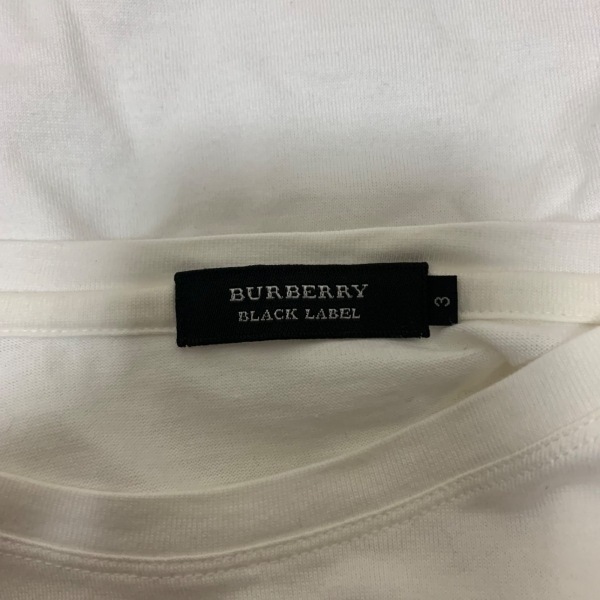 バーバリーブラックレーベル Burberry Black Label 半袖Tシャツ サイズ3 L - 白×グレー メンズ クルーネック トップス_画像3