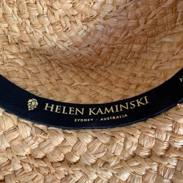 ヘレンカミンスキー HELEN KAMINSKI ラフィア ライトブラウン×黒 リボン 帽子_画像5