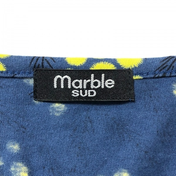 マーブルシュッド marble SUD - ネイビー×イエロー×黒 レディース クルーネック/半袖/ミニ ワンピース_画像3