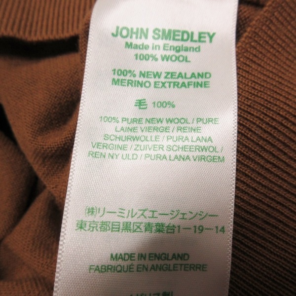 ジョンスメドレー JOHN SMEDLEY 長袖セーター/ニット サイズM ブラウン メンズ タートルネック 美品 トップス_画像4