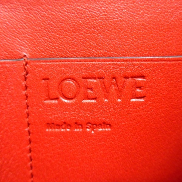 ロエベ LOEWE 3つ折り財布/ミニ/コンパクト トライフォールド ウォレット ソフトグレインカーフ レッド×ダークブラウン 美品 財布の画像5