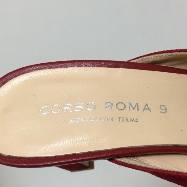 コルソローマ CORSO ROMA 9 ミュール 38 - スエード レッド レディース 靴_画像5