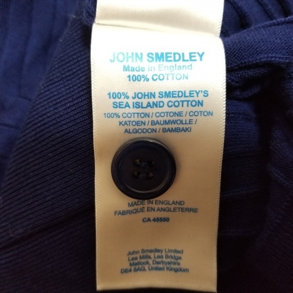 ジョンスメドレー JOHN SMEDLEY カーディガン サイズS ネイビー レディース 薄手 トップス_画像5