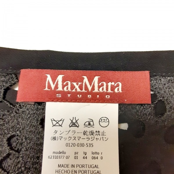 マックスマーラスタジオ Max Mara STUDIO サイズ44 L - 黒×ベージュ レディース ノースリーブ/ロング ワンピース_画像3