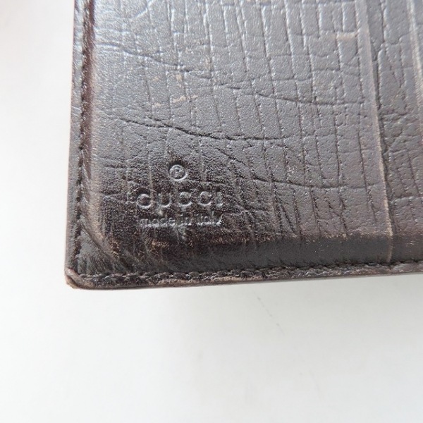 グッチ GUCCI Wホック財布 115052 GGプラス・GGスプリーム PVC(塩化ビニール)×レザー グレーベージュ×ダークブラウン 財布_画像5