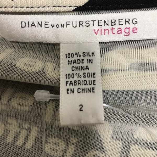 ダイアン・フォン・ファステンバーグ DIANE VON FURSTENBERG(DVF) サイズ2 S - 黒×アイボリー レディース ワンピース_画像4