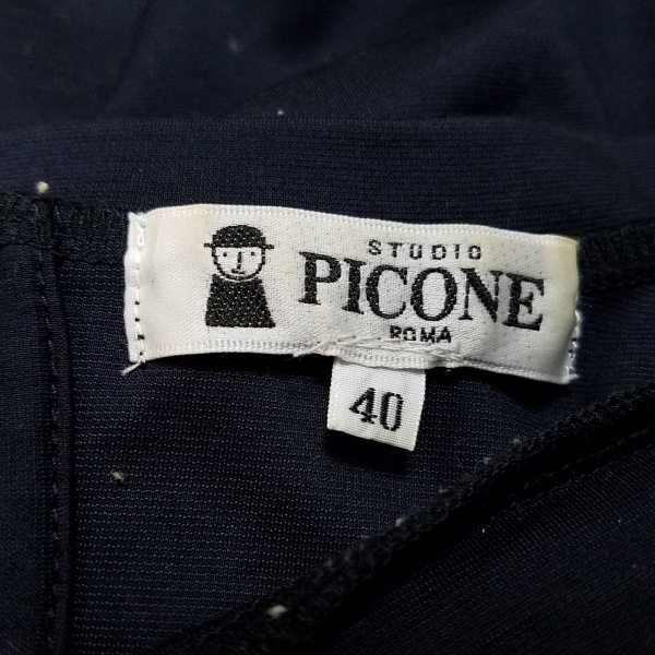 ピッコーネ PICONE 半袖カットソー サイズ40 M - ネイビー レディース クルーネック/ビジュー/メッシュ トップス_画像3