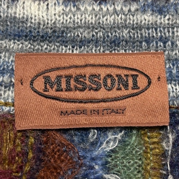 ミッソーニ MISSONI 長袖セーター/ニット - ブルー×ライトグリーン×マルチ レディース 肩パッド トップス_画像3