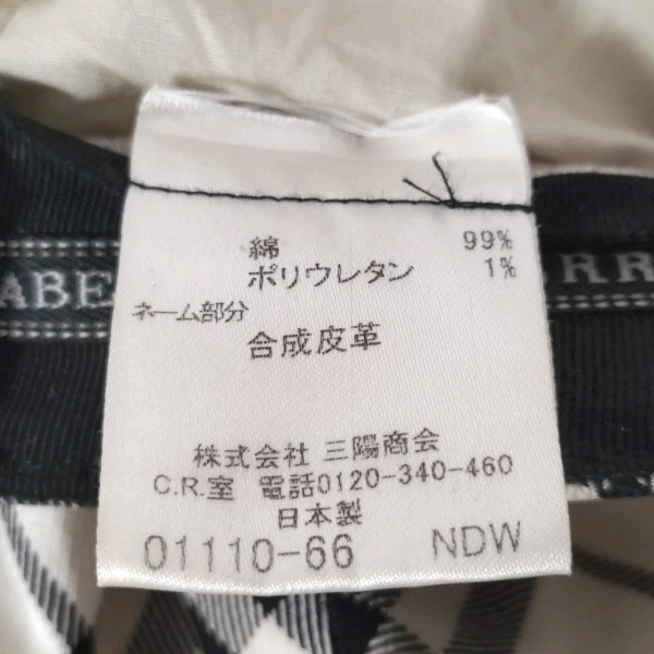 バーバリー Burberry ハンチング 57 - コットン アイボリー×黒 帽子_画像6