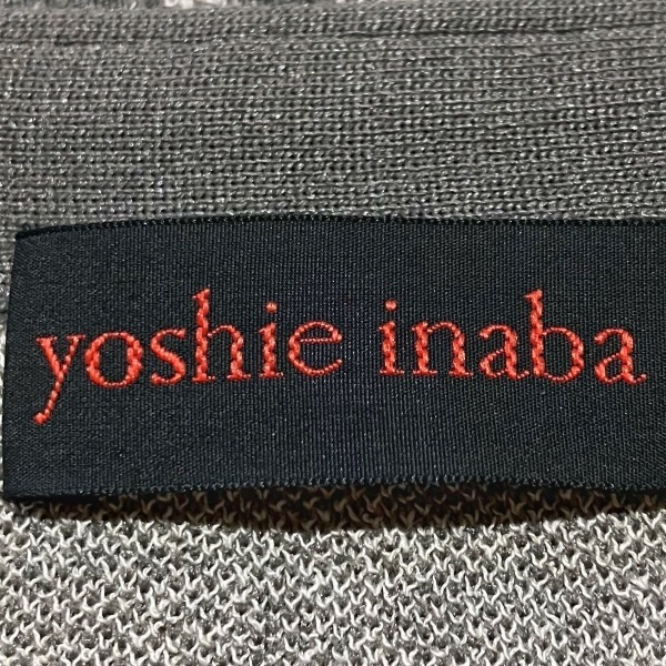 ヨシエイナバ YOSHIE INABA ノースリーブカットソー サイズ9 M - ダークグレー×ベージュ レディース トップス_画像3