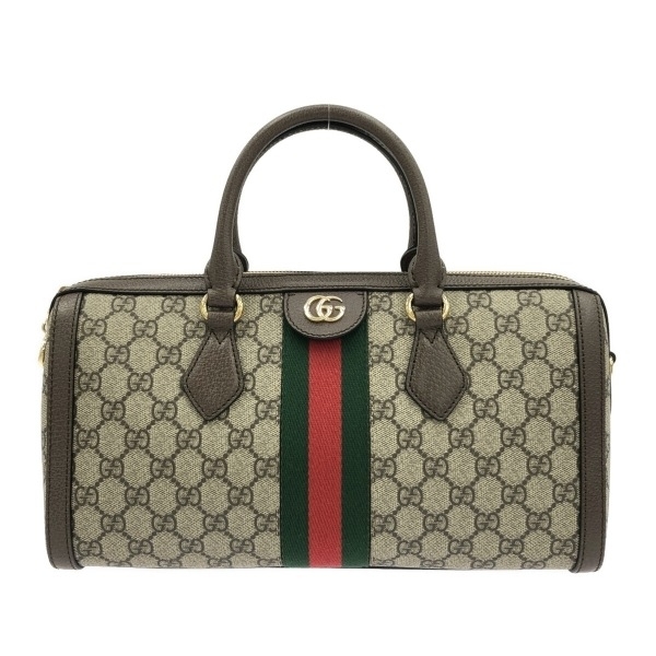 グッチ GUCCI ハンドバッグ 524532 オフィディア ミディアム トップハンドルバッグ PVC(塩化ビニール)×レザー ベージュ×マルチ バッグ