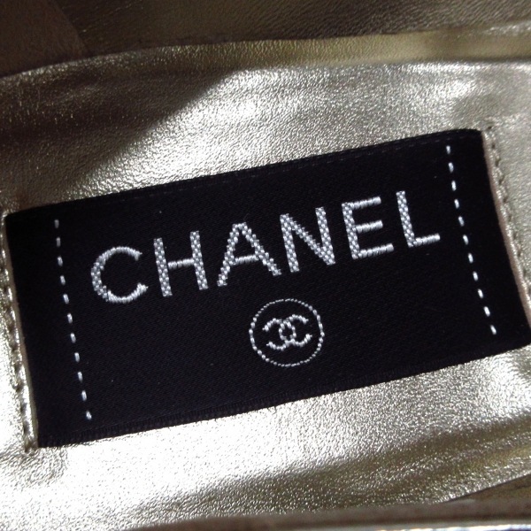 シャネル CHANEL パンプス 38 C G38733 - エナメル（レザー） シルバー×黒 レディース ウェッジソール 靴_画像5