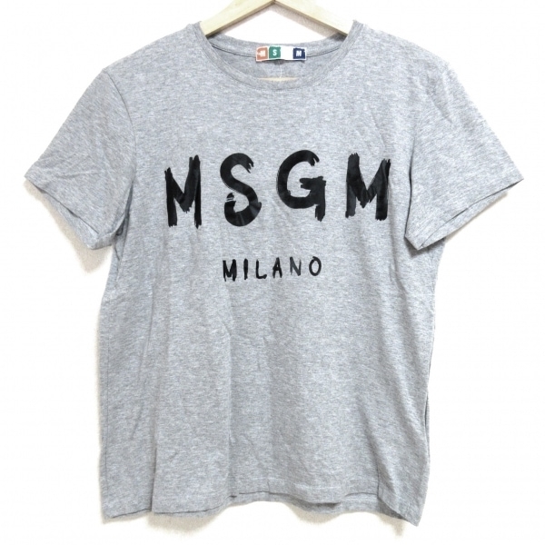 エムエスジィエム MSGM 半袖Tシャツ サイズM - グレー×黒 レディース トップス_画像1
